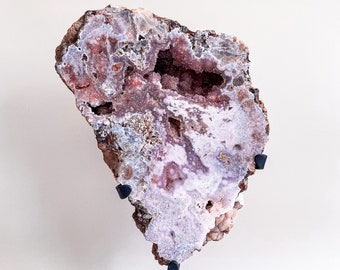 STATEMENT PIECE // RARE // 4.7KG Premium Quality Pink Amethyst Semi-Polished Slab Crystal Stone Divine Love Meditation Crystal