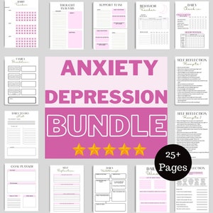 Anxiety Journal/Anxiety & Depression Journal Prompts/Therapy Journal/Mental Health Worksheets/Mental Health Journal