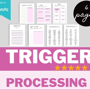 Trigger Processing/Worksheets for Thought Processing for Mental Health and Daily Self Care/Trigger Processing Journaling Pages