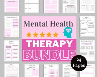 Therapy Journal Worksheets, Daily self-care, digital Mental Health Pages, Mental health, Therapy worksheets, and Journal Prompts