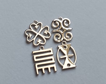 Silver / Gold plated Akan Adinkra Sankofa Charms