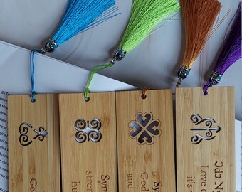 Engraved Wooden Bookmarks with Tassels