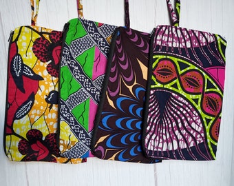 Cloth Wristlet Bag: African Print Cosmetic Pouch