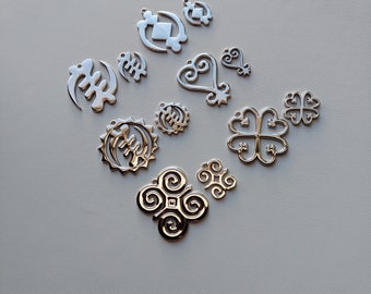 Large Akan Adinkra Gye Nyame Sankofa Charms