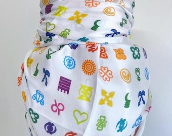 FAFALI Duku Adinkra SATIN cloth | scarf