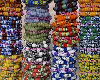 Ghanaian Krobo Ceremonial Glass Beads Bracelets