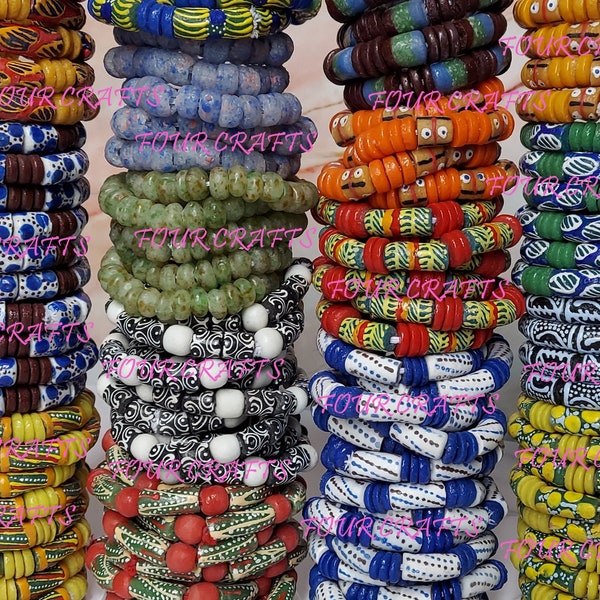 Ghanaian Krobo Ceremonial Glass Beads Bracelets