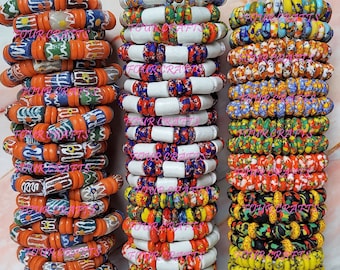 Ghanaian Krobo Ashanti Recycled Glass Bead Bracelets
