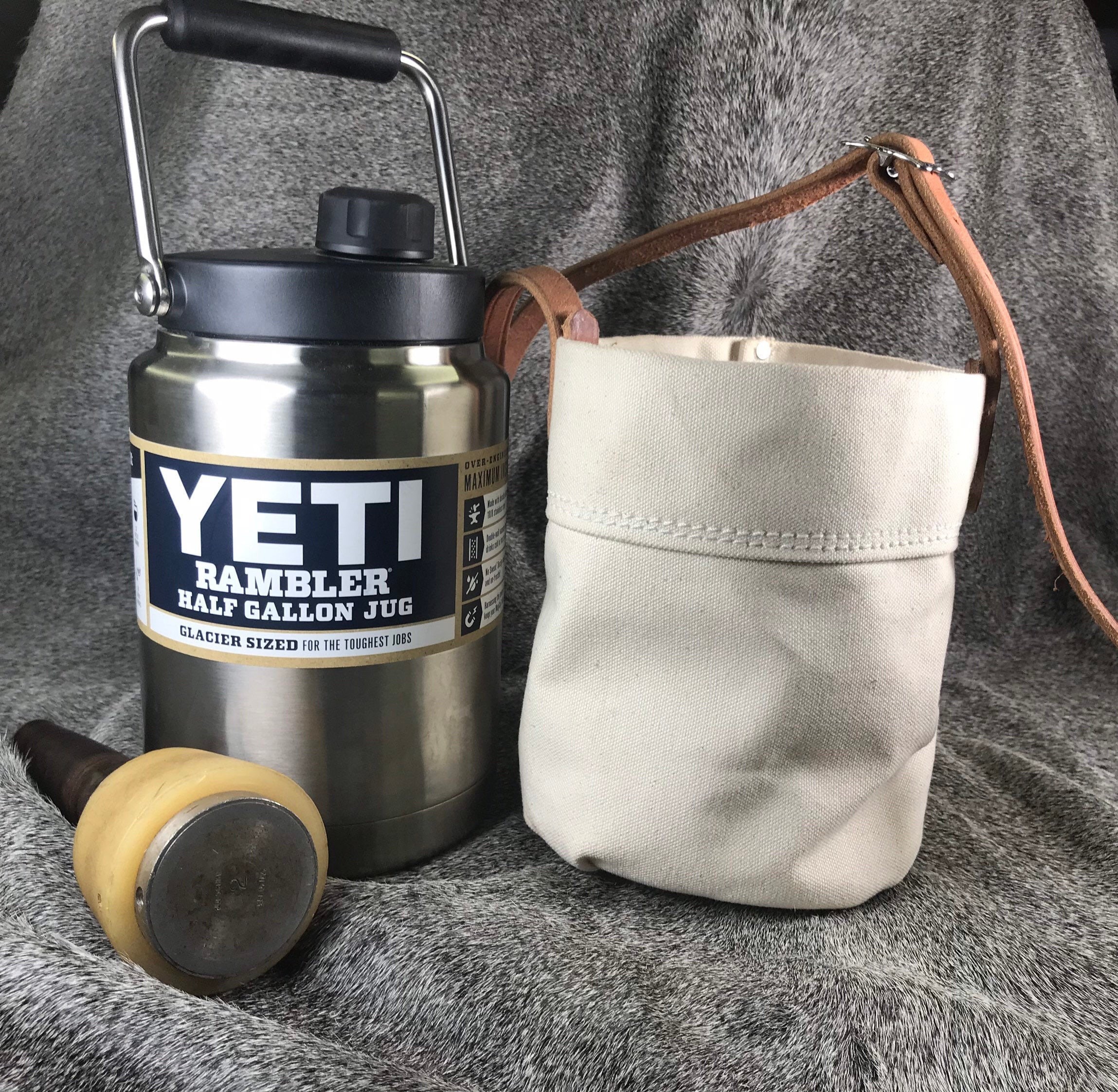 Customized canvas water bottle holder with strap/ Yeti Half Etsy