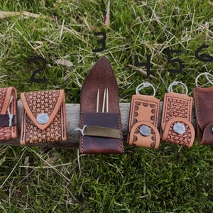 Pocket toothpick case / leather toothpick holder / Stocking stuffer / keychain / toothpick case / travel toothpick case / Useful Dad gift