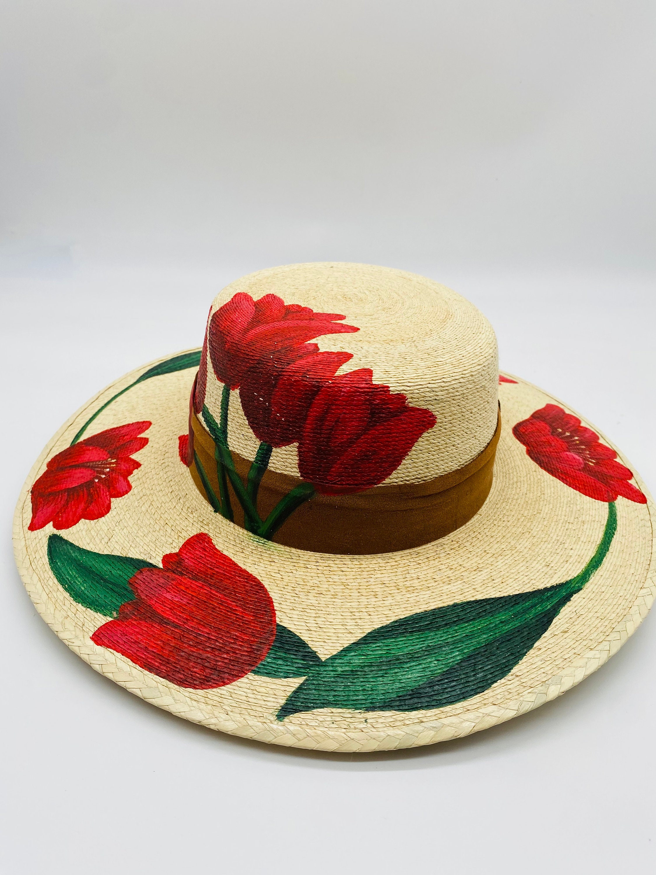 Ankara Print Palm Cordobès Hat Palma Cordobés HAT, With Leather Accessory Decoration - Etsy main image 2