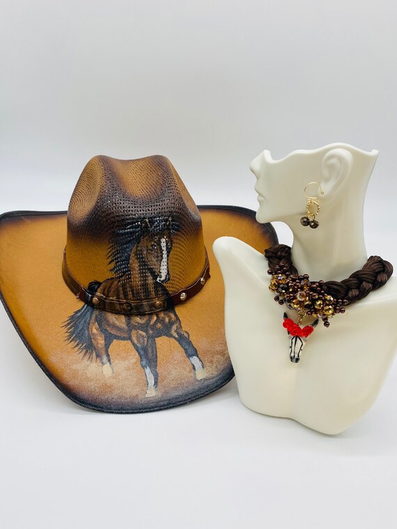 Hand Painted Mexican Artisan Set, Hand Painted TEXANO HAT  display picture 1