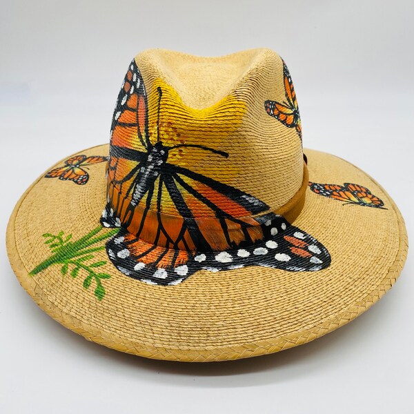 Artisanal Hand Painted Hat 100% Palm Natural 602403 main image 1