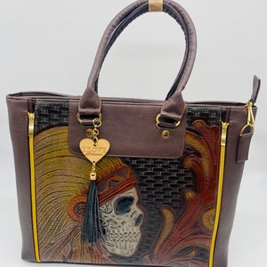 Bolso de mano mexicano con herramientas- Bolso artesanal- Bolso mexicano- Bandolera de cuero- Bolsa Artesanal- Bolsa de Piel Mexicana- Bolsa de Cuero.