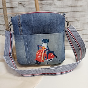 Umhängetasche, Schultertasche Jeans Upcycling UNIKAT