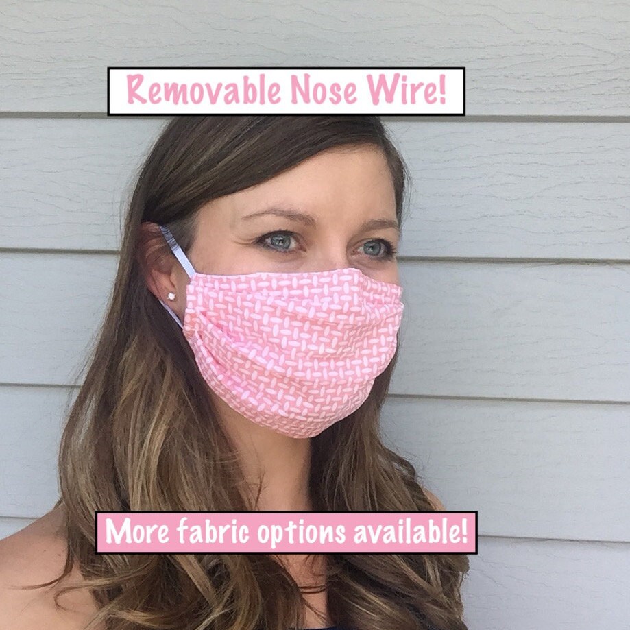 Face Mask with Nose Wire: Reusable, Machine-Washable, 2 Layer Cotton/…