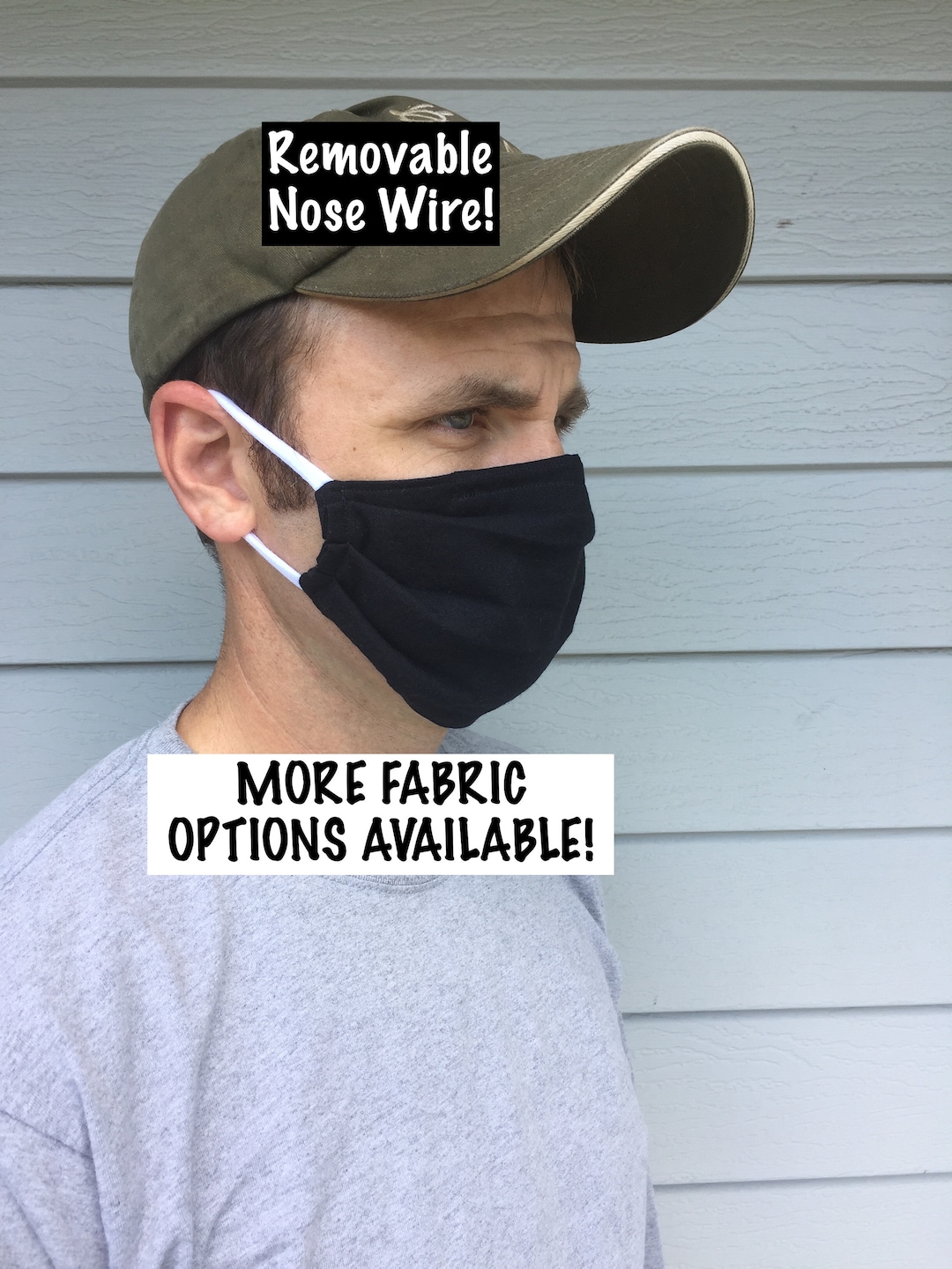 Face Mask With Nose Wire: Reusable Machine-washable 2 Layer - Etsy