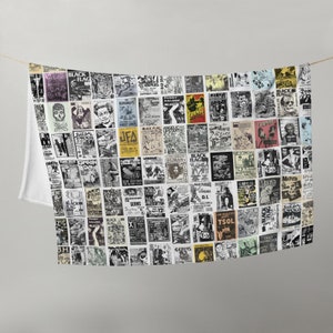 Punk Rock Flyers Throw Blanket