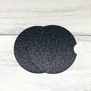 Car Coasters Black Leopard