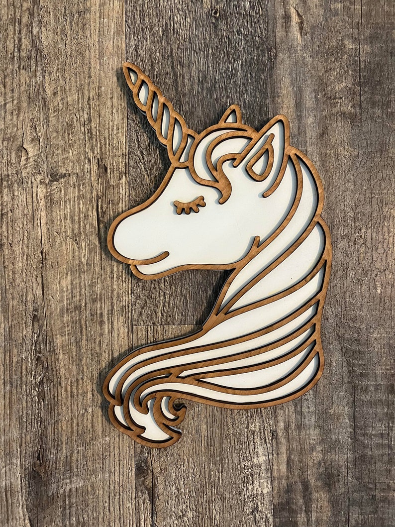 Unicorn Head Wall Decor Instant Download File for Crafts Wood Etsy