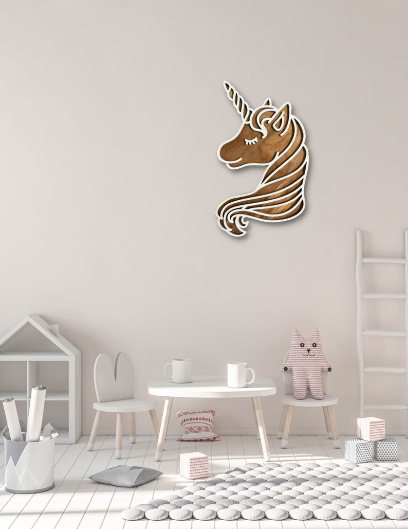 Unicorn Head Wall Decor Instant Download File for Crafts Wood Etsy