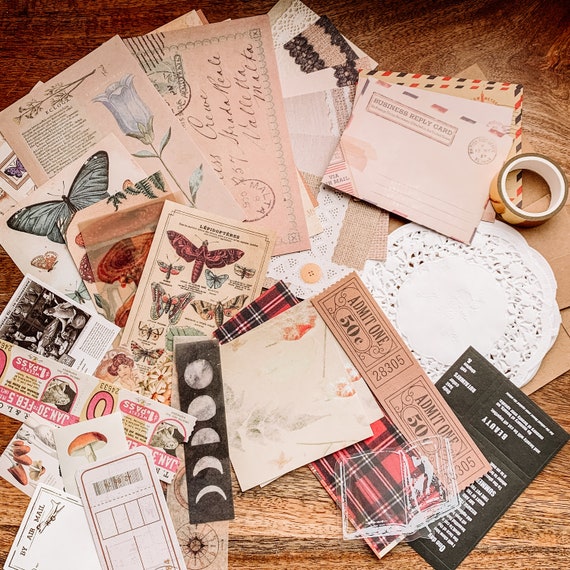 105 Piece Vintage Inspired Pen Pal Kit, Junk Journal Kit