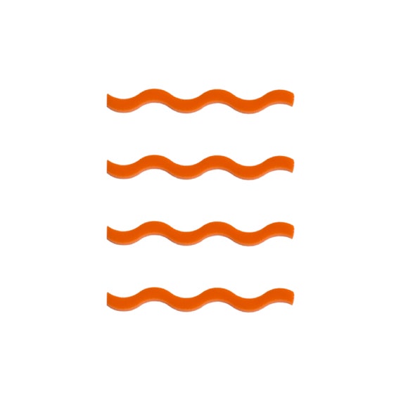 Glass Set/4 COE 96 Squiggly Lines Orange Opaque Fusible Glass Sculpting