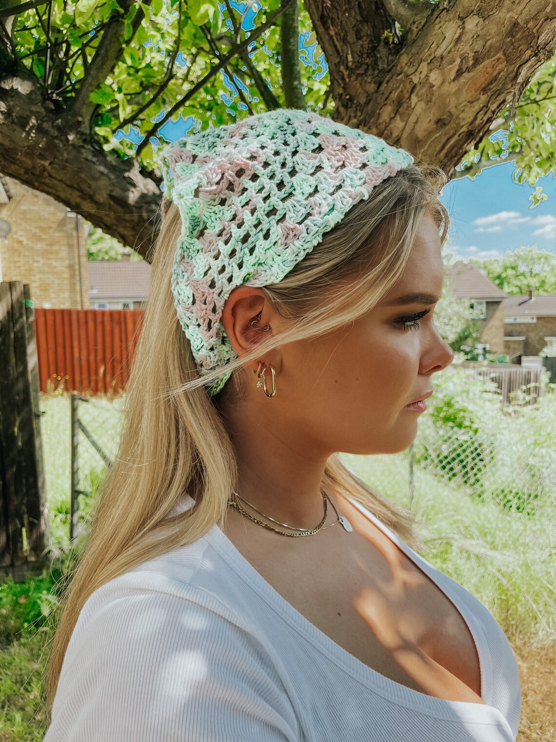 Summer Crochet Bandana L Cottagecore Bandana L Boho Hair Etsy UK