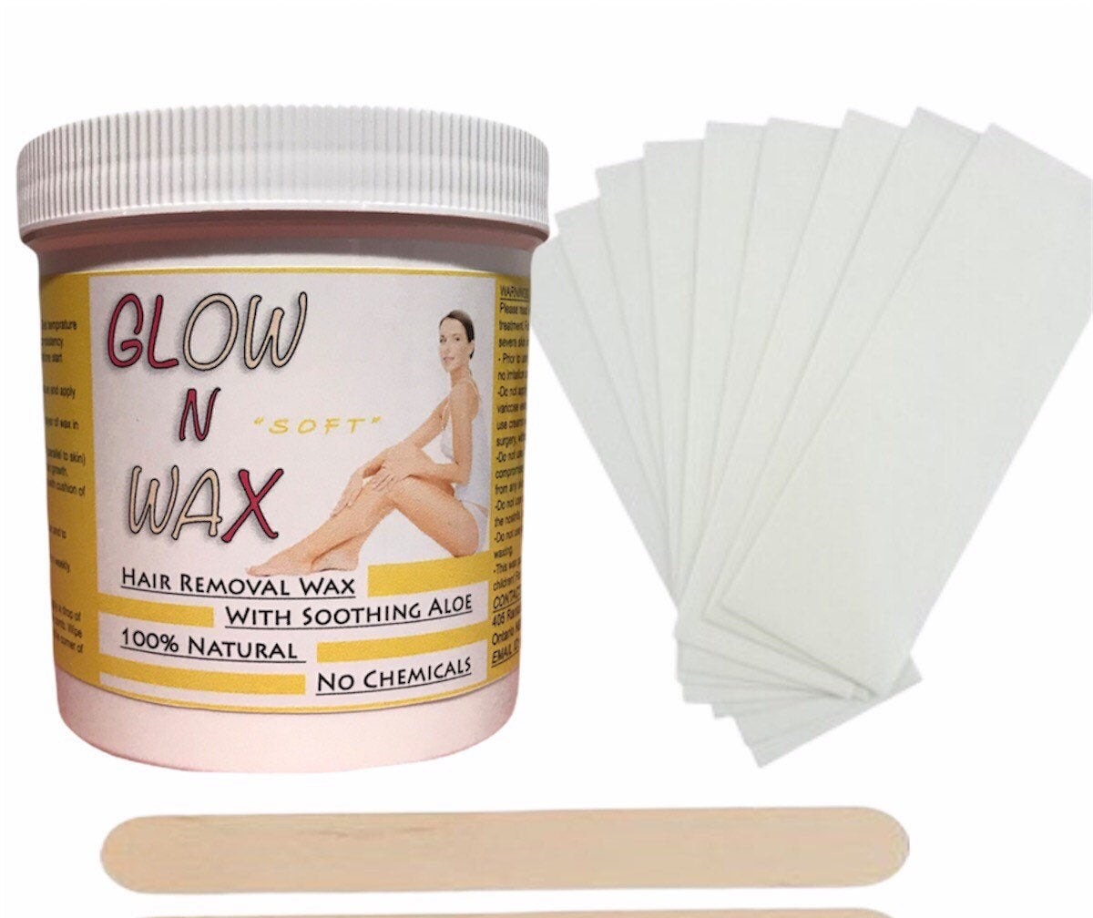 Honey Soft Sugar Wax Paste for Hair Removal With Strips Kit Natural