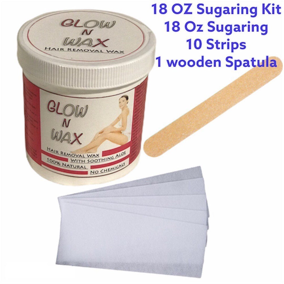 Sugar Wax Hair Removal 100 Natural Paste 10 Strips and 1 Wooden