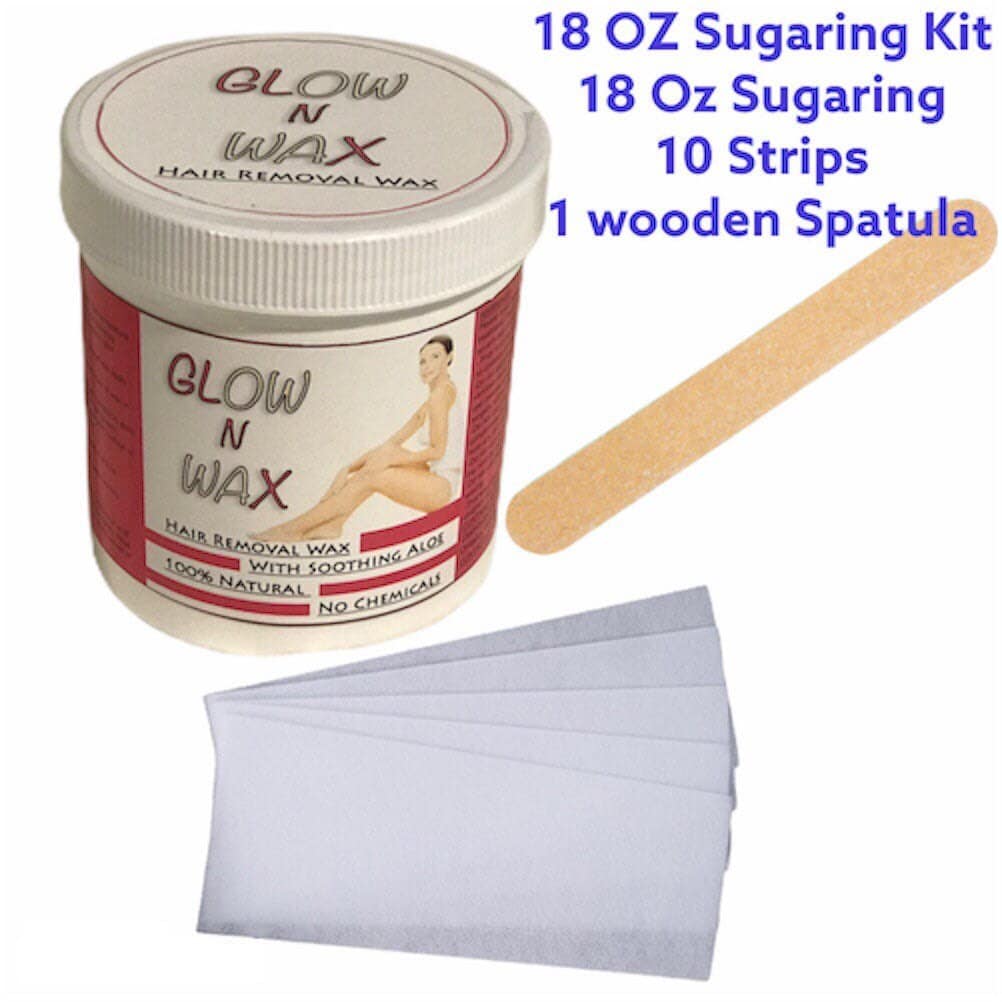 Sugar Wax Hair Removal 100 Natural Paste 10 Strips and 1 Wooden