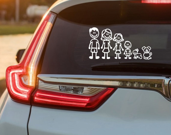 Stick figure car decals deals