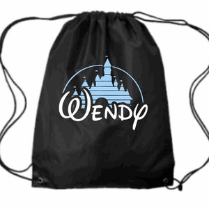 Personalized Castle Drawstring Backpack | Custom Color | Personalized Name