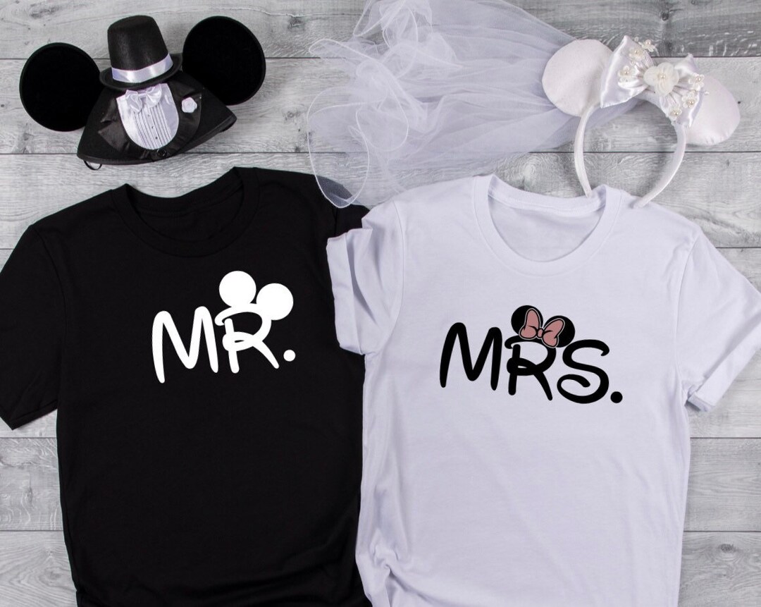 Mr and Mrs Shirts Wedding Just Married Disney Couple - Etsy