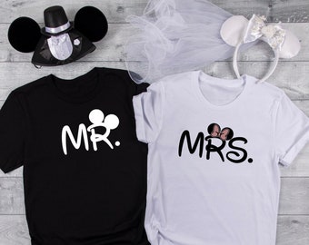 Mr and Mrs Shirts - Wedding - Just Married - Disney Couple Shirts Disney Shirts 2020 (Sold Separately)