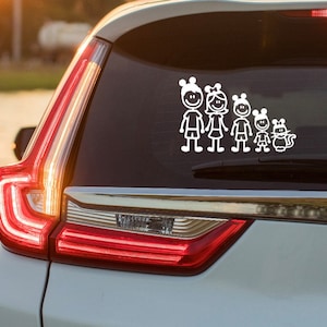 Stick Figure Family Mouse Ear Decal