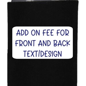 Add on fee for front and back design