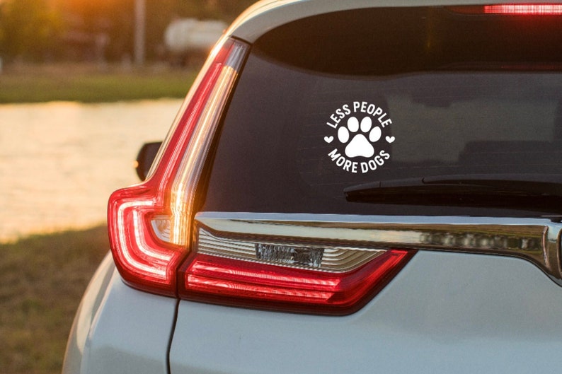 Less People More Dogs Car Window Decal | Vinyl Decal | Sticker | Dog - Etsy