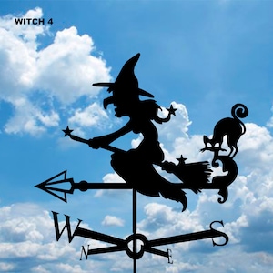 WITCH 4/ Metal Plasmacut Weathervane Roof Decor Weathercock