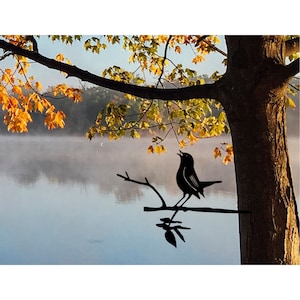 Common Nightingale | Metal Bird / Metal Birds on a Branch / Metal Decoration for your Yard, Garden or Tree