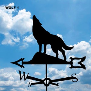 WOLF 1 Metal Plasmacut Weathervane Roof Decor Weathercock
