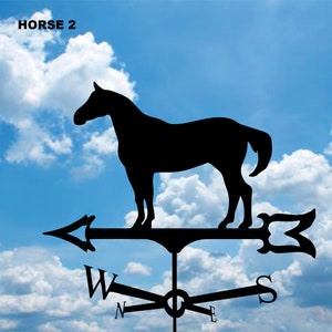 HORSE 2 Metal Plasmacut Weathervane Roof Decor Weathercock