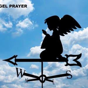 ANGEL PRAYER/ Metal Plasmacut Weathervane Roof Decor Weathercock