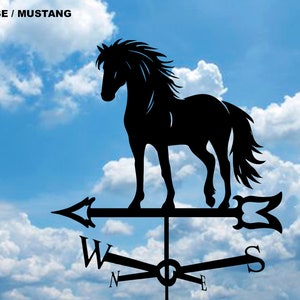 HORSE/ MUSTANG Metal Plasmacut Weathervane Roof Decor Weathercock