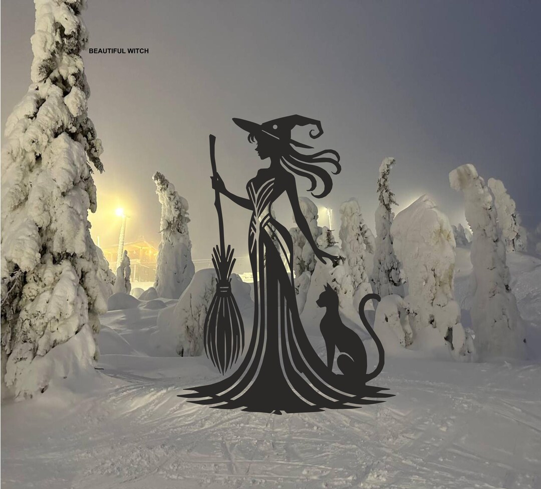 Beautiful Halloween Witch Wall Art, Metal Witch Wall Decor, Metal Witch ...