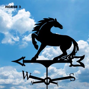 HORSE 3 Metal Plasmacut Weathervane Roof Decor Weathercock