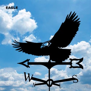 EAGLE 2 Metal Plasmacut Weathervane Roof Decor Weathercock