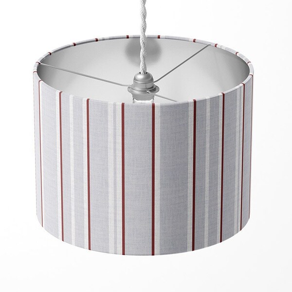 Striped Lampshade for ceiling or table lamp, stripe print design, 6 colorways, 30cm diameter drum style shade