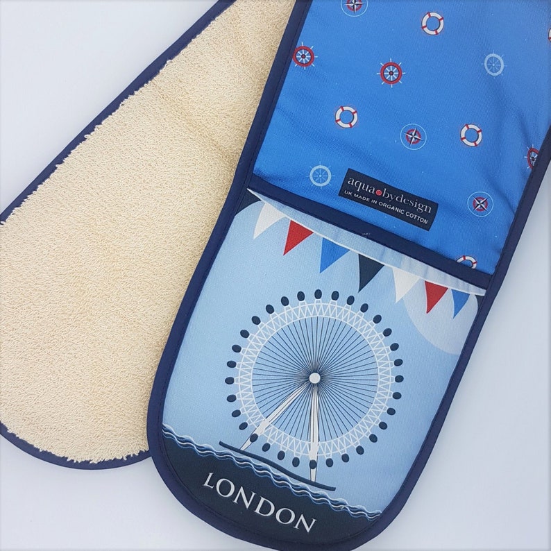 Double Oven Gloves in Organic Cotton these British oven mitts Etsy