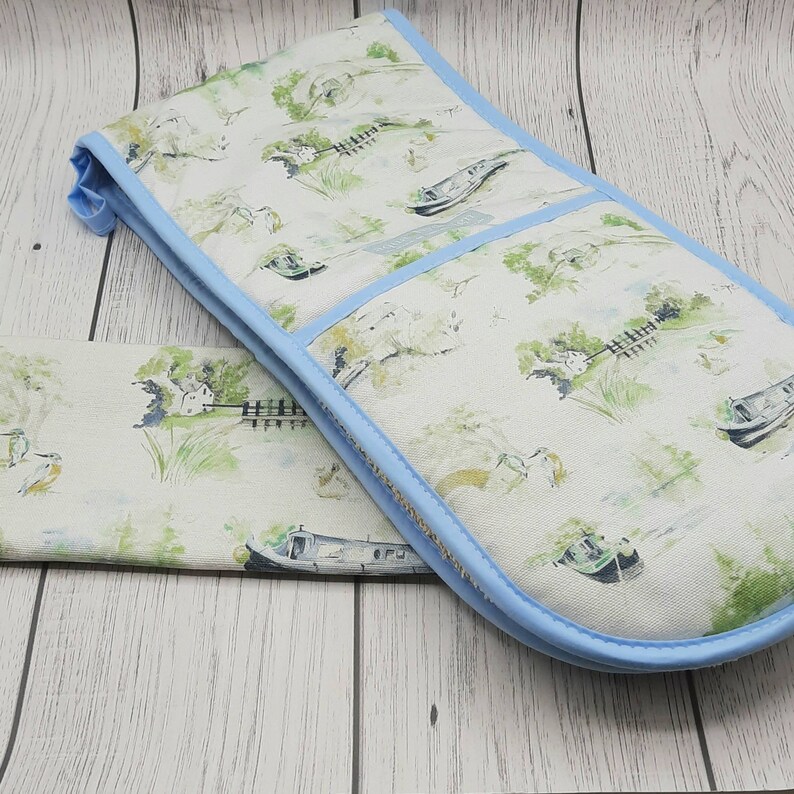 Oven Mitt & Towel Set Double Oven Glove and Tea Towel set in Etsy